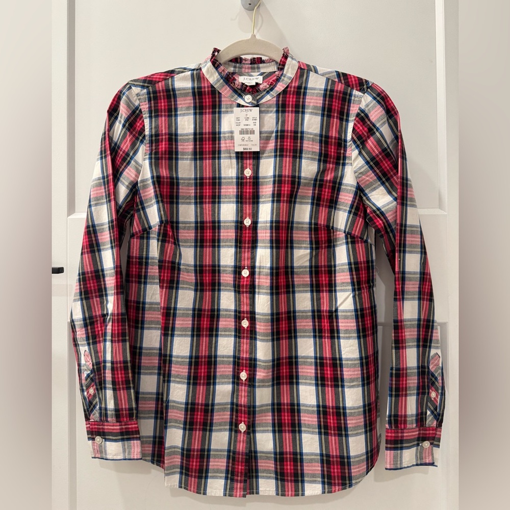J. Crew Red and Blue Plaid Casual Shirt
